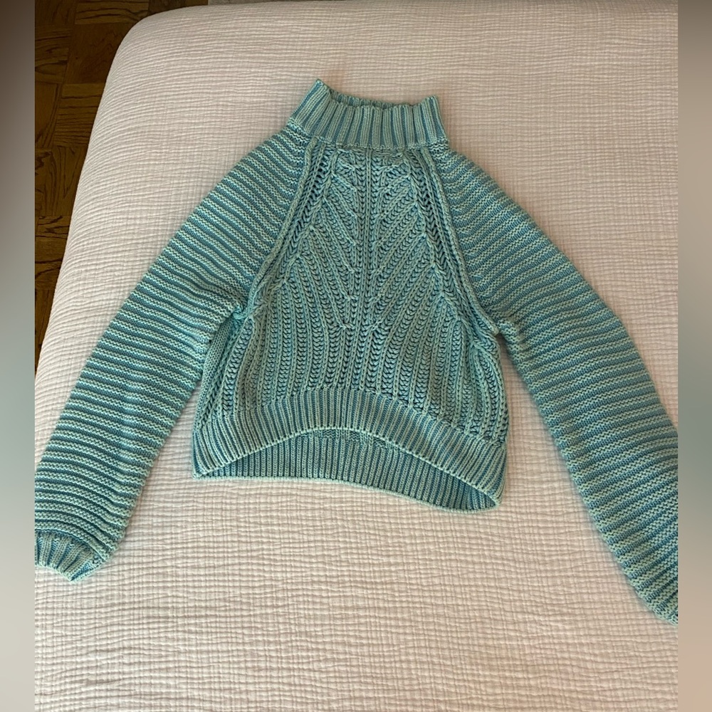 Free People Cropped High Neck Sweater - Size XS